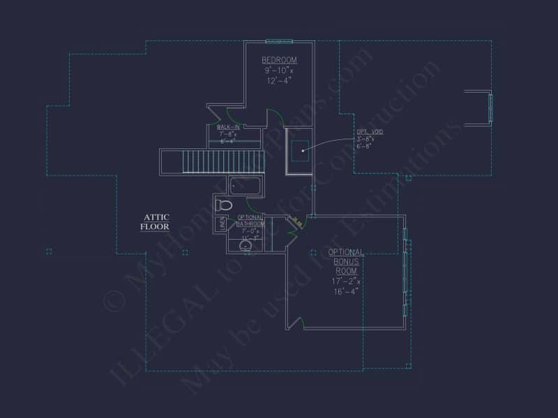 2-Story Craftsman house Plan w/Open Floor Plan (2605 Sq Ft)