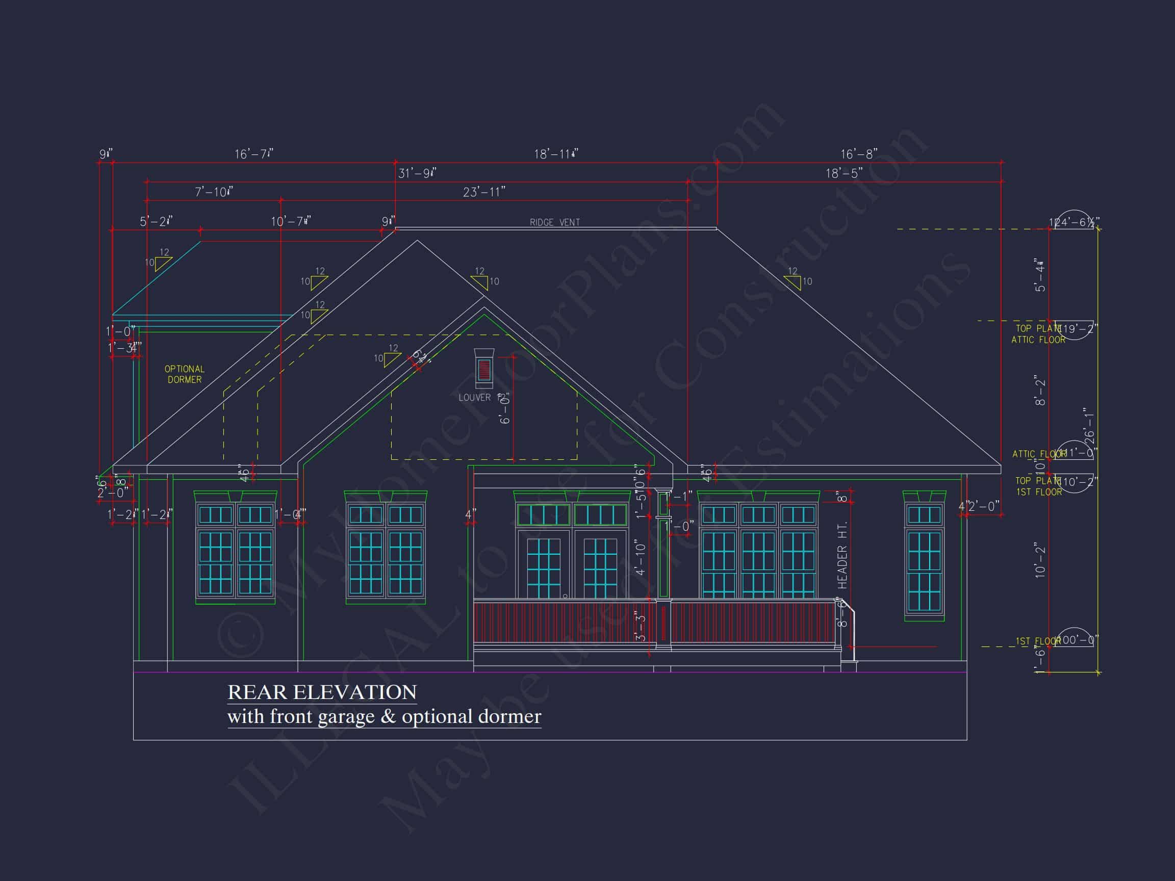 2-Story Craftsman house Plan w/Open Floor Plan (2605 Sq Ft)
