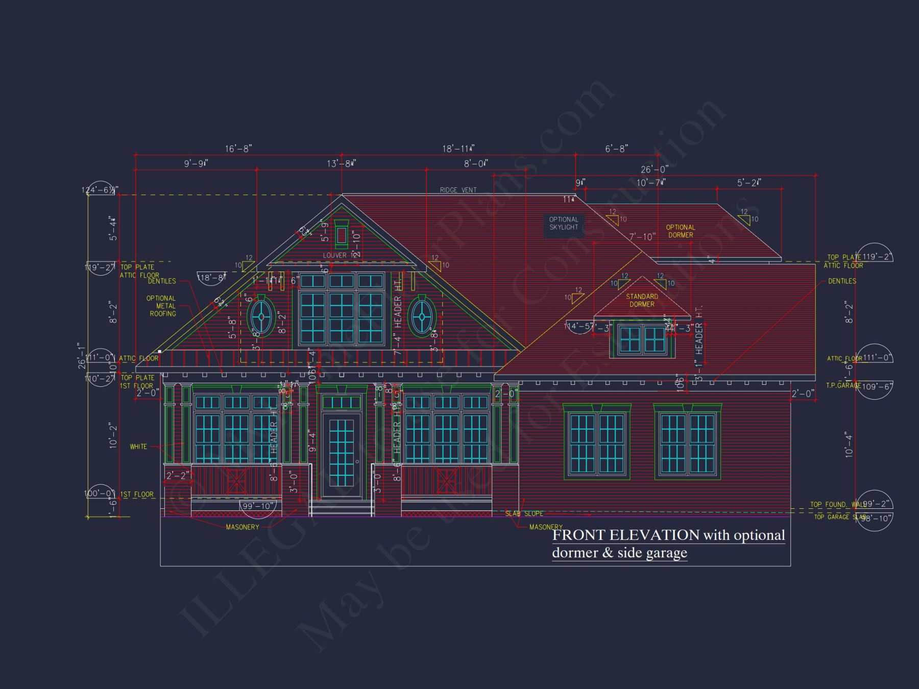 2-Story Craftsman house Plan w/Open Floor Plan (2605 Sq Ft)