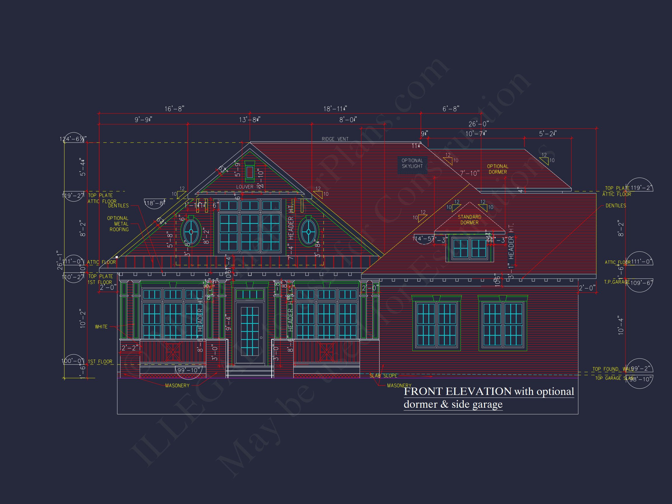 2-Story Craftsman house Plan w/Open Floor Plan (2605 Sq Ft)