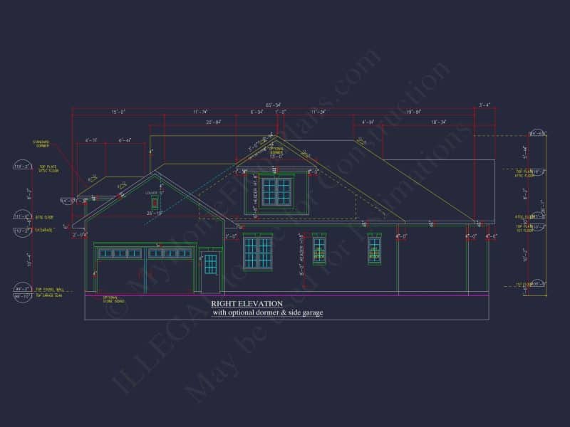 2-Story Craftsman house Plan w/Open Floor Plan (2605 Sq Ft)