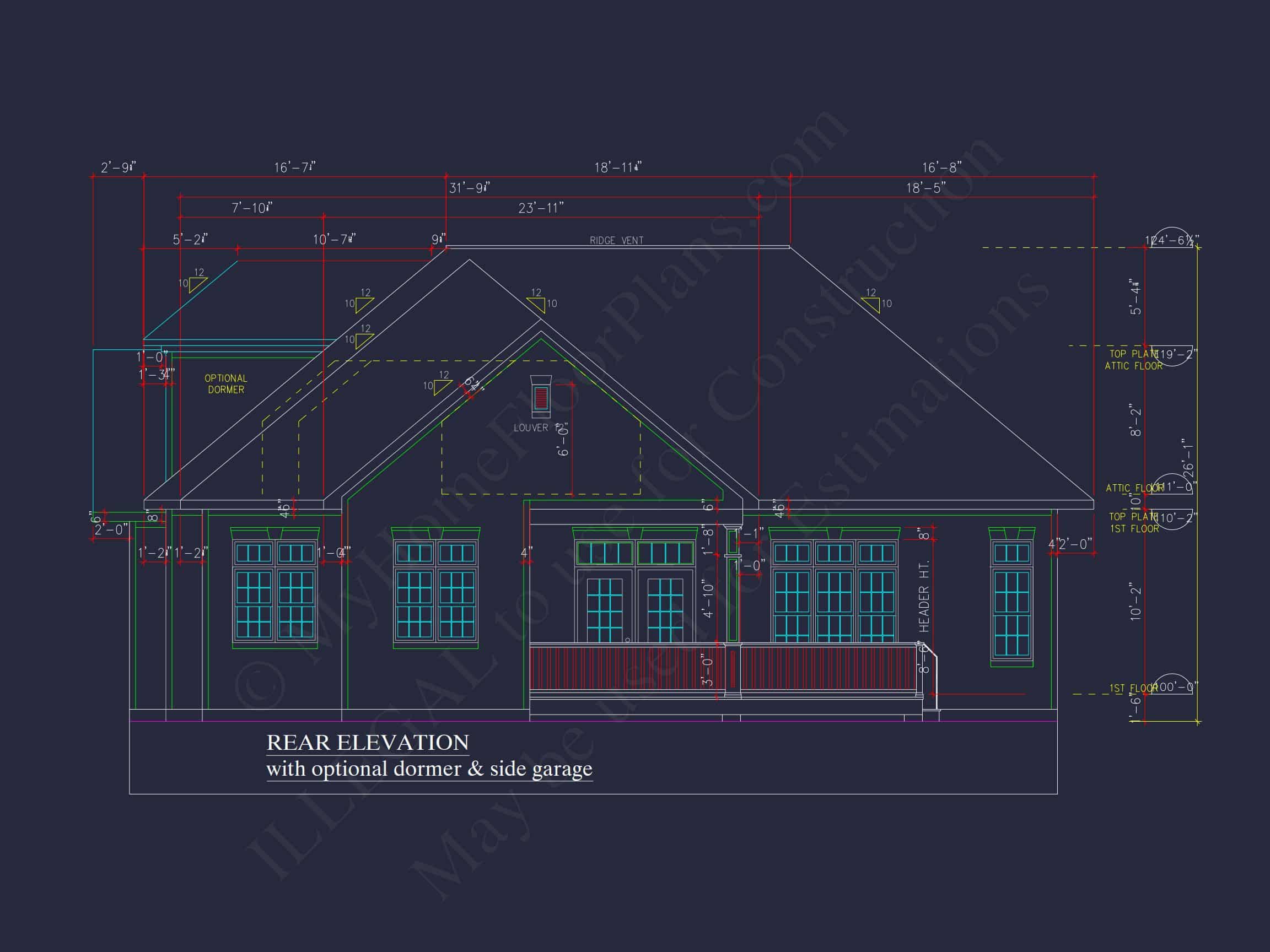 2-Story Craftsman house Plan w/Open Floor Plan (2605 Sq Ft)