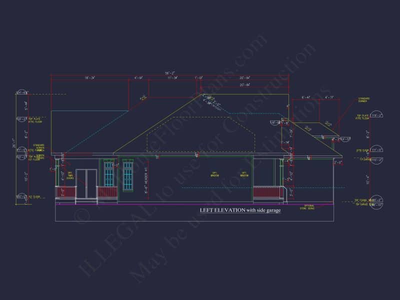 2-Story Craftsman house Plan w/Open Floor Plan (2605 Sq Ft)