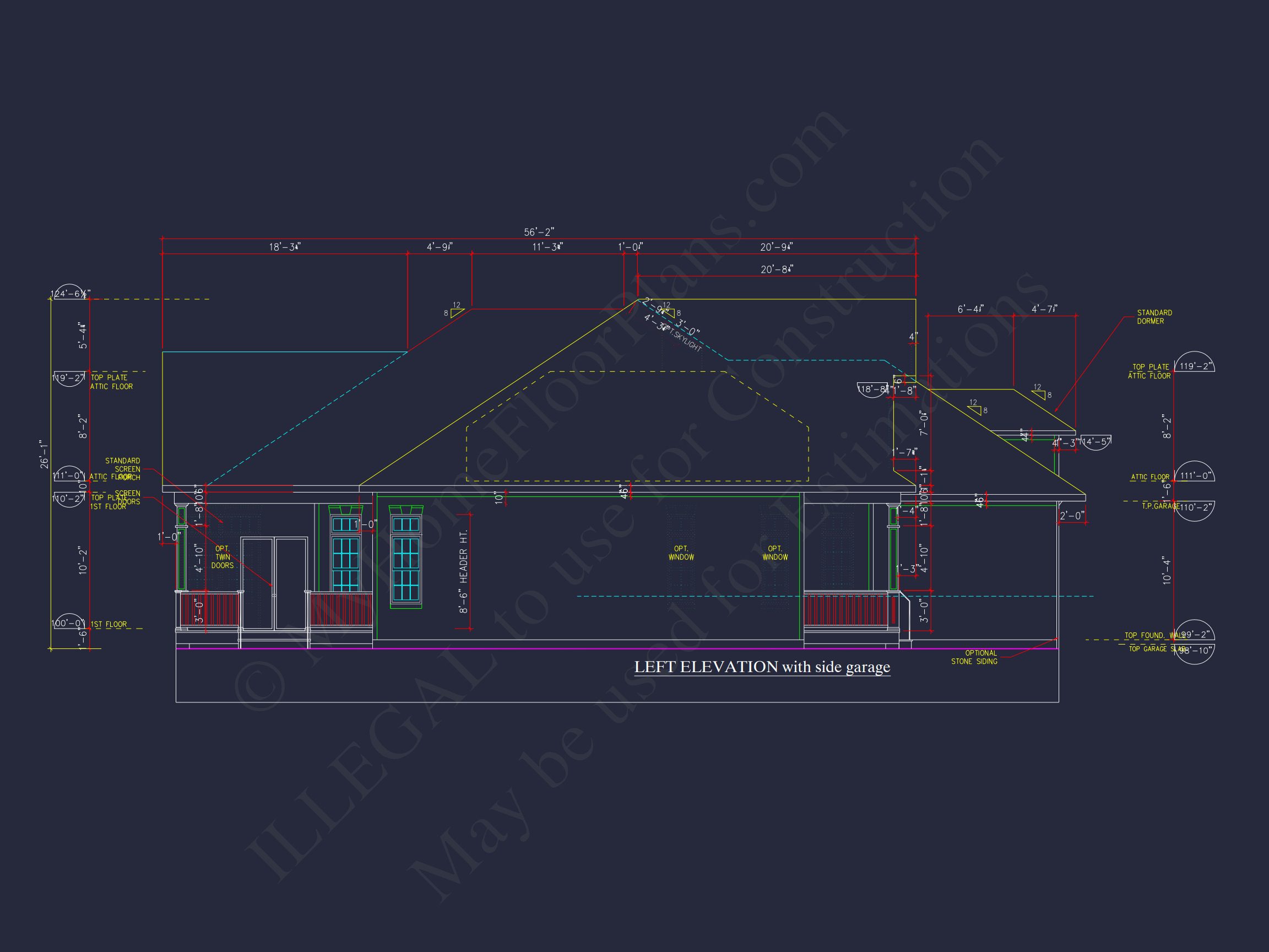 2-Story Craftsman house Plan w/Open Floor Plan (2605 Sq Ft)