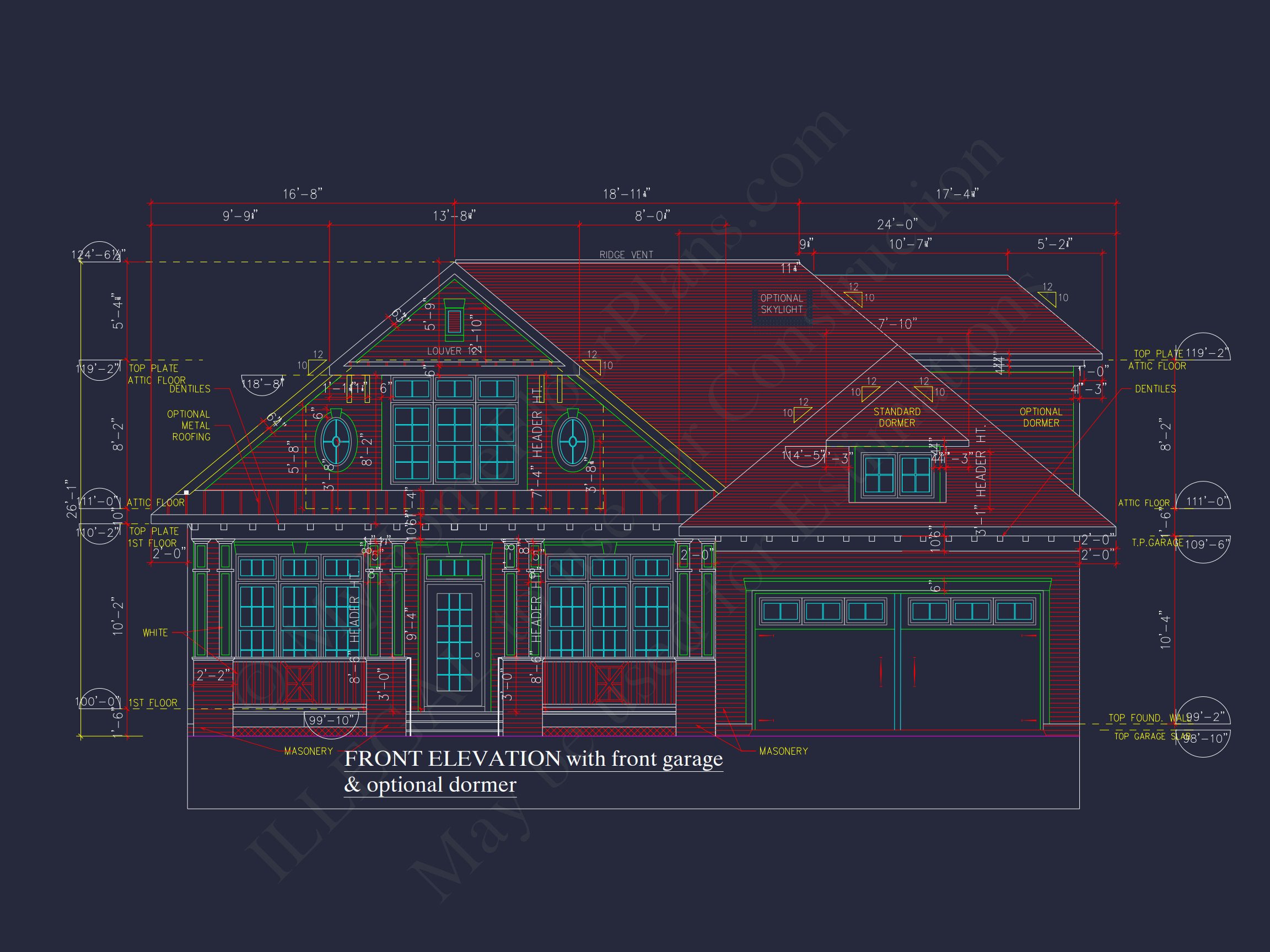 2-Story Craftsman house Plan w/Open Floor Plan (2605 Sq Ft)