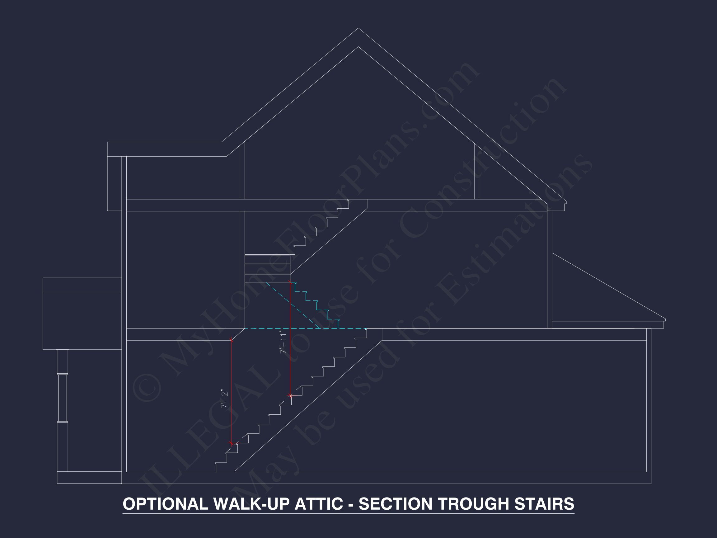 2-Story Farmhouse house Plan w/Open Floor Plan & Attic (2294 sq ft)
