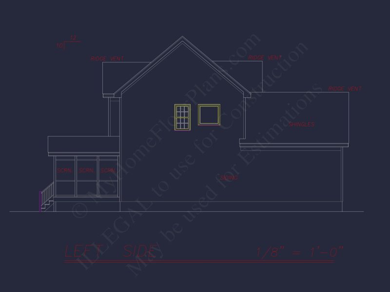 2-Story house Plan with 3 Bedrooms, CAD Designs & Blueprint