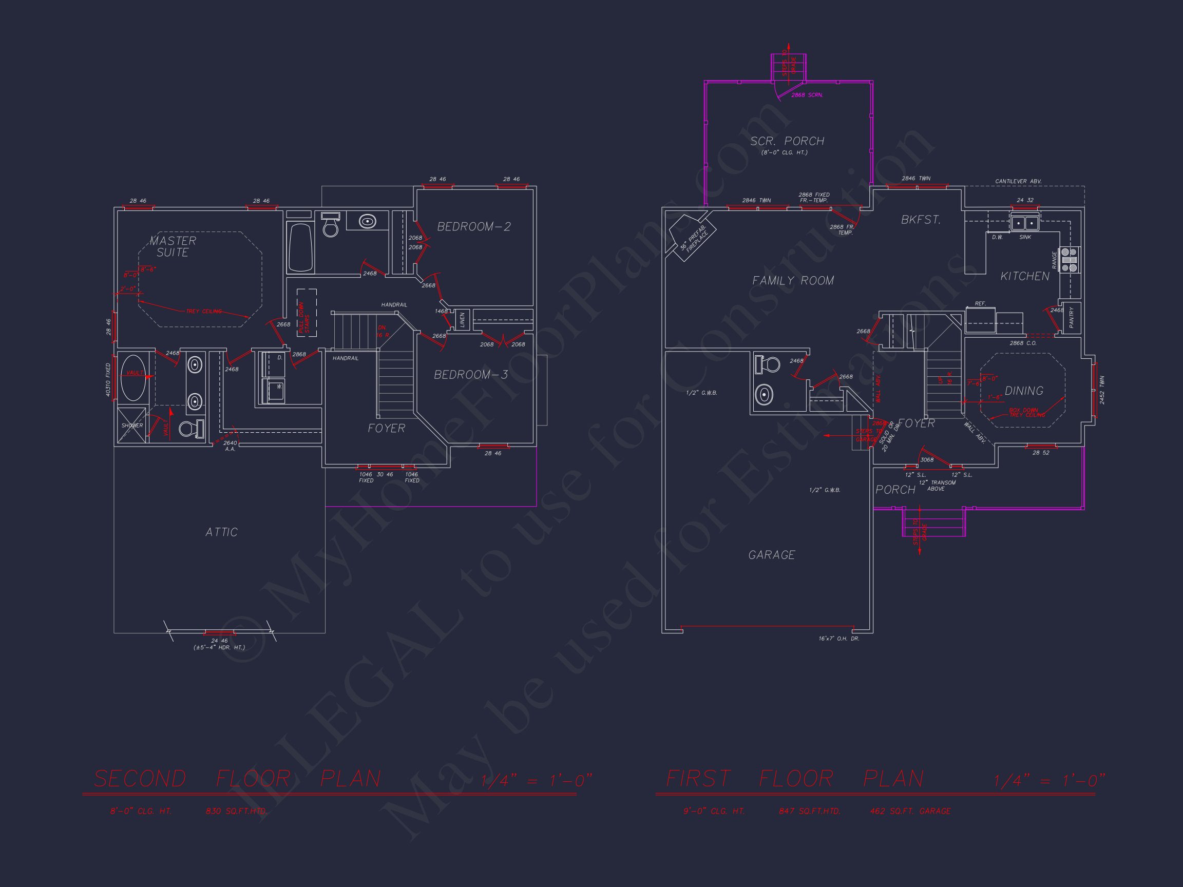 2-Story house Plan with 3 Bedrooms,CAD Designs & Blueprint