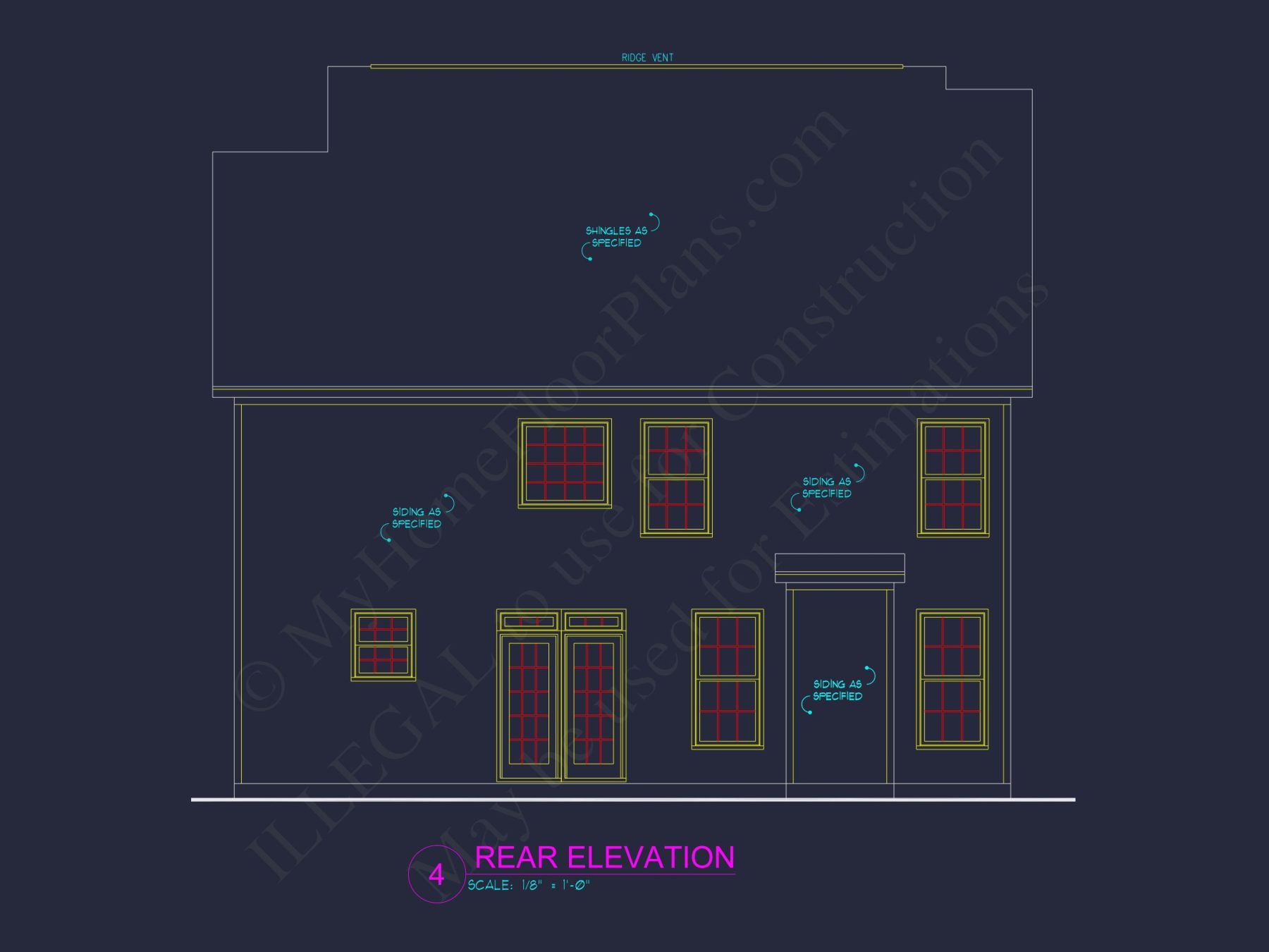 2 Story Traditional house Plan with 4 Bedrooms and Open Floor Plan