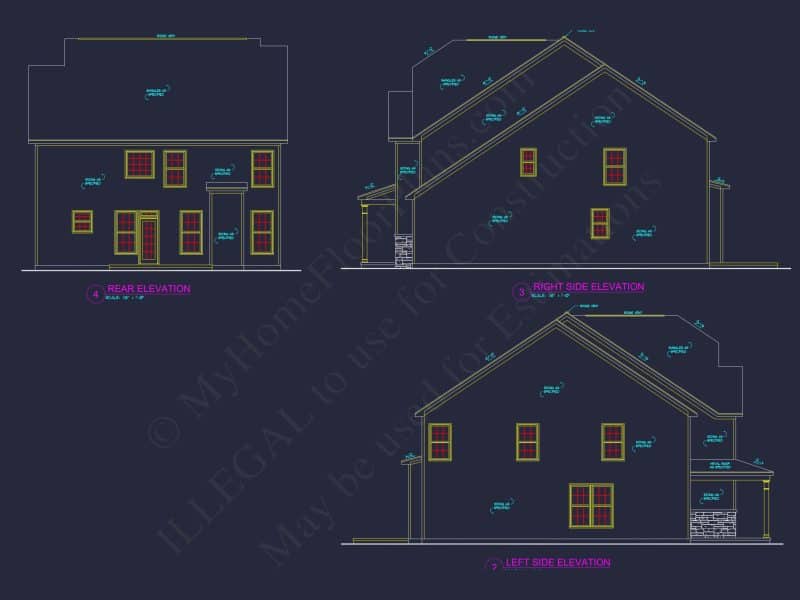 2-Story Traditional house Plan with 4 Bedrooms and Open Floor Plan