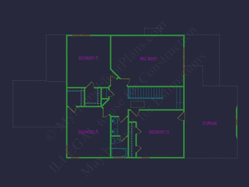 2 Story, 4 Bed, 3 Bath house Plan w/Garage