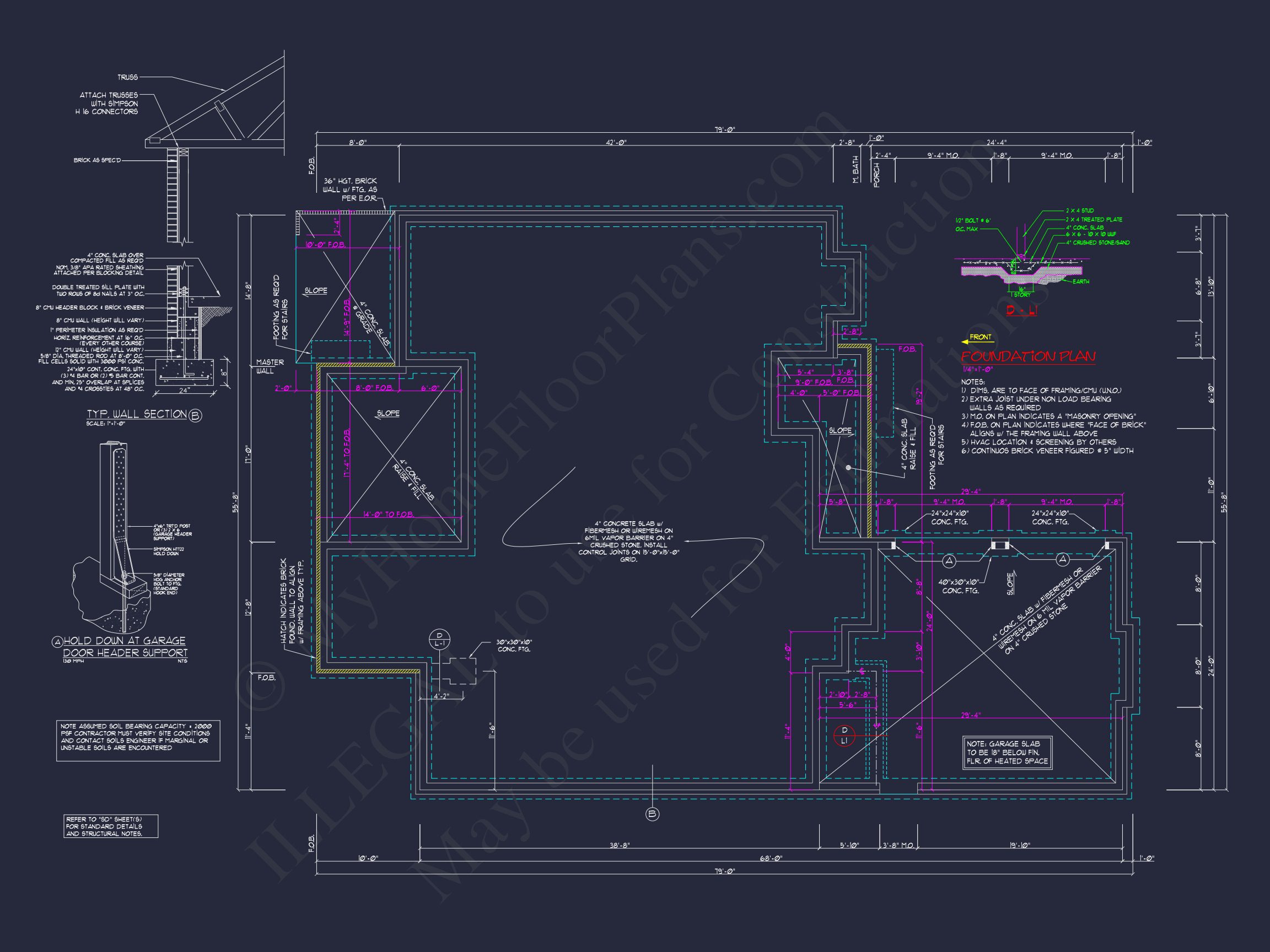 2-Story,5-Bed Traditional house Floor Plan & Blueprint