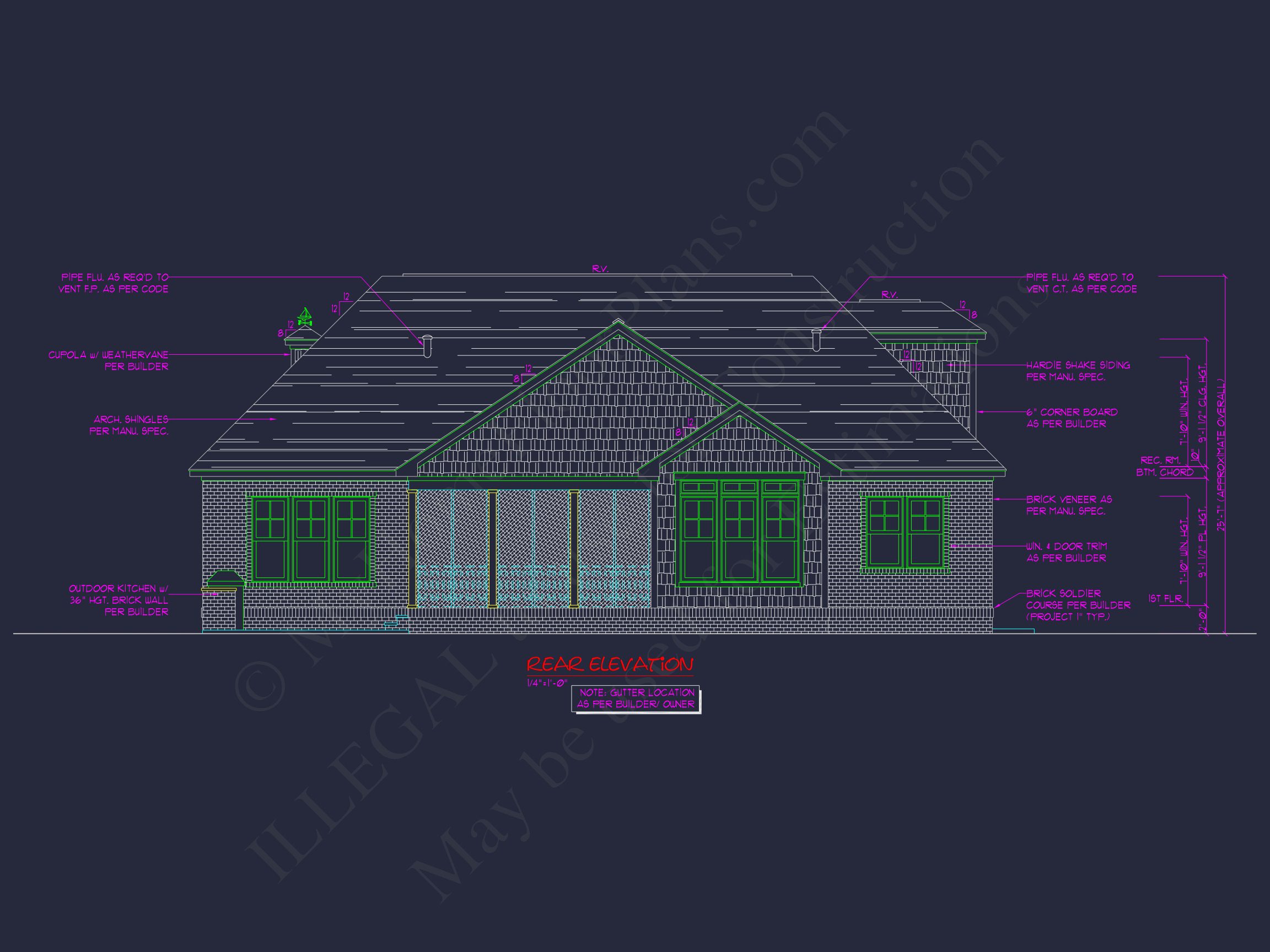 2-Story,5-Bed Traditional house Floor Plan & Blueprint