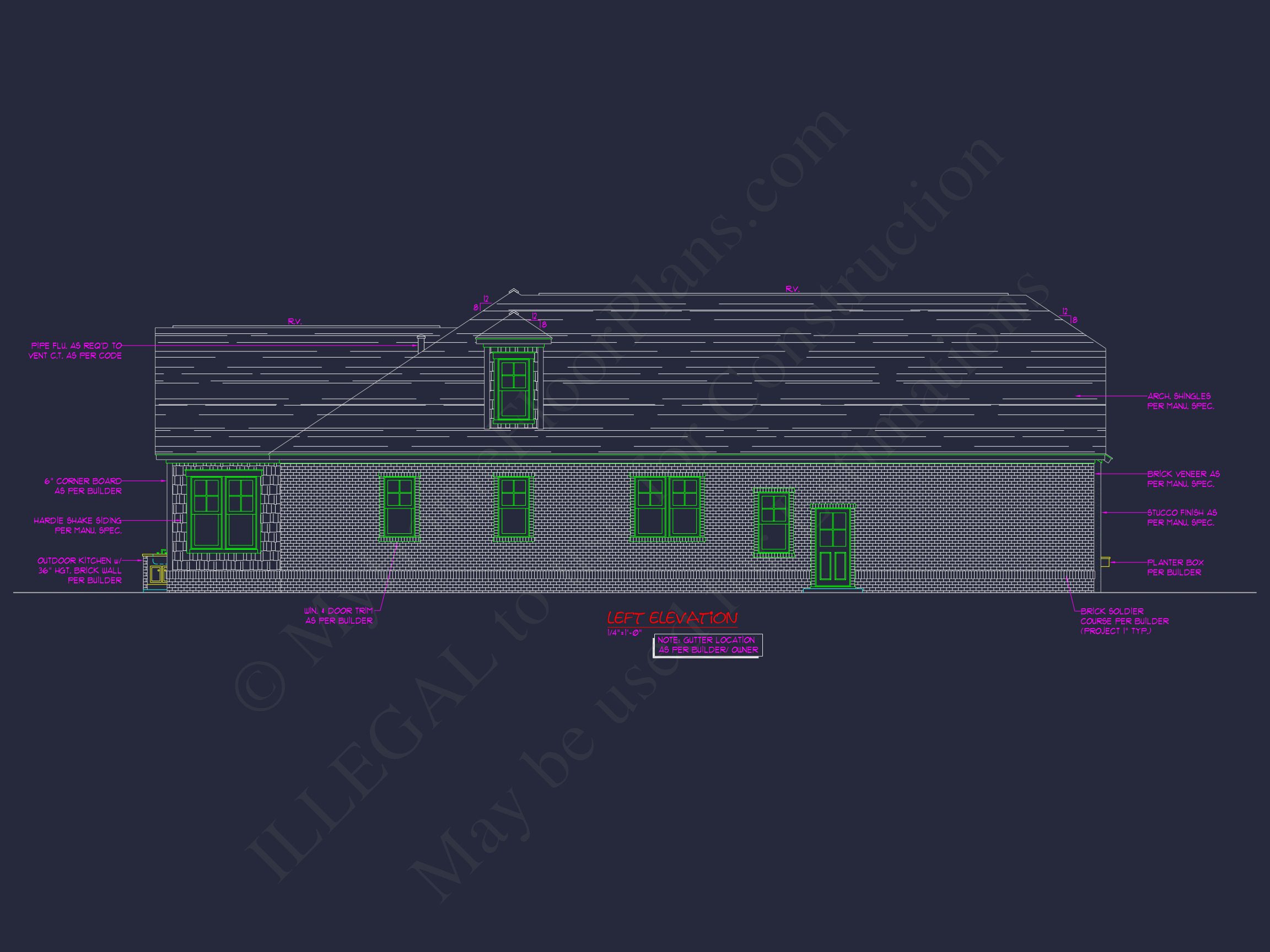2-Story,5-Bed Traditional house Floor Plan & Blueprint
