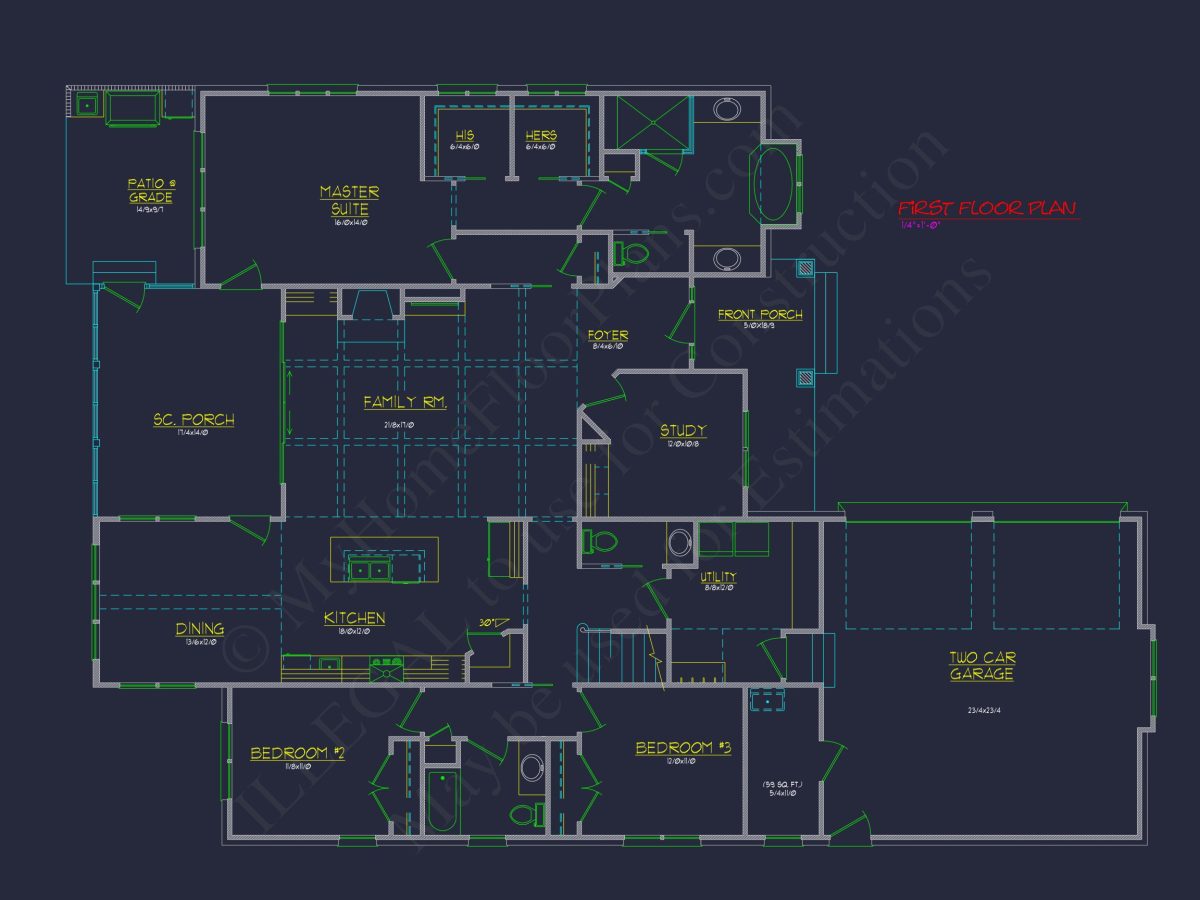 2-Story, 5-Bed Traditional house Floor Plan & Blueprint