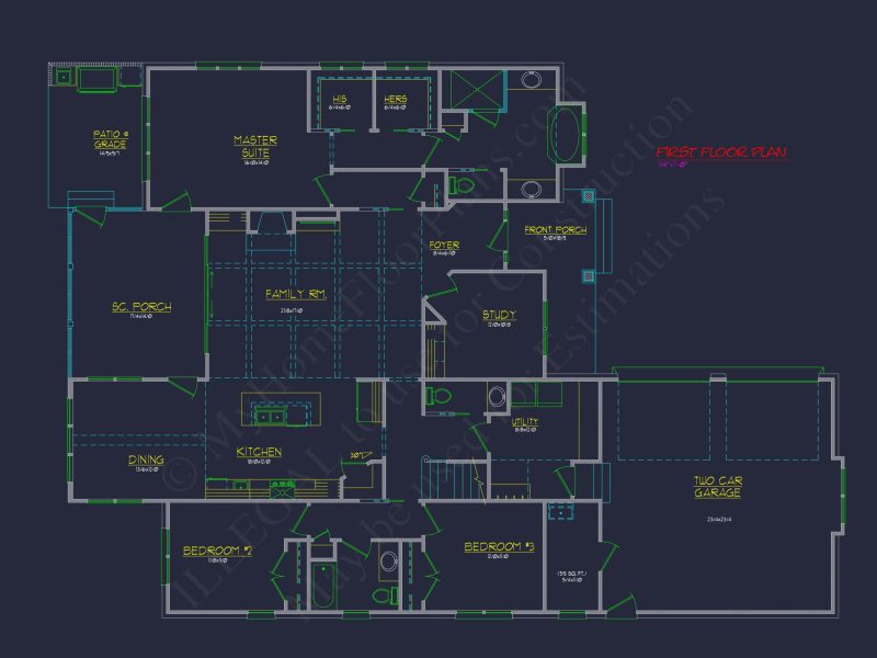 2-Story, 5-Bed Traditional house Floor Plan & Blueprint