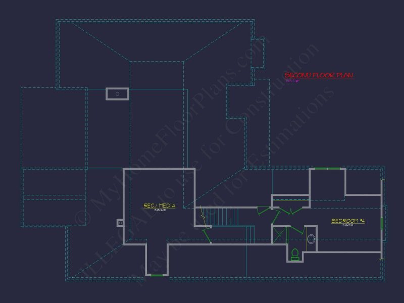 2-Story, 5-Bed Traditional house Floor Plan & Blueprint