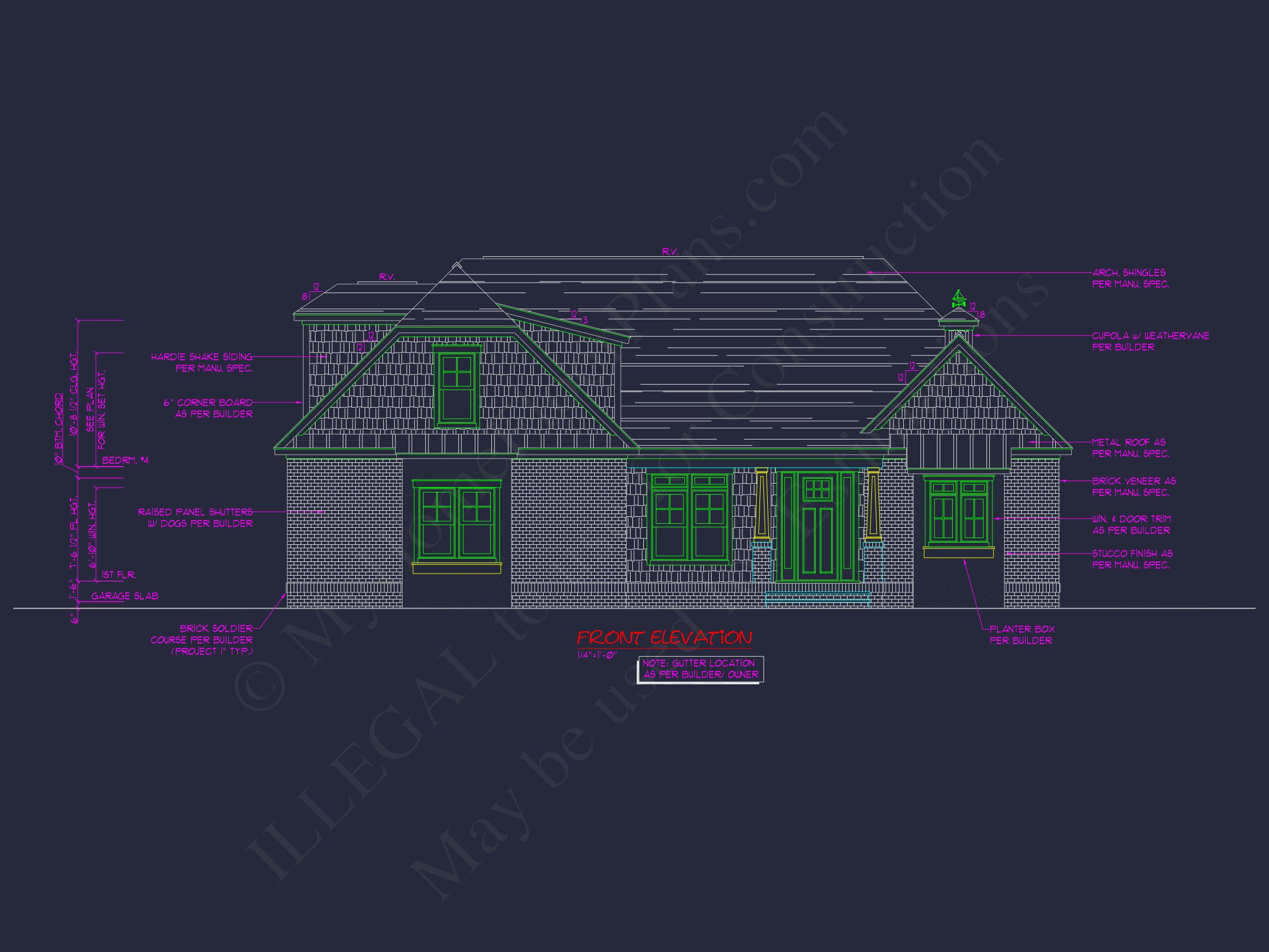 2-Story,5-Bed Traditional house Floor Plan & Blueprint