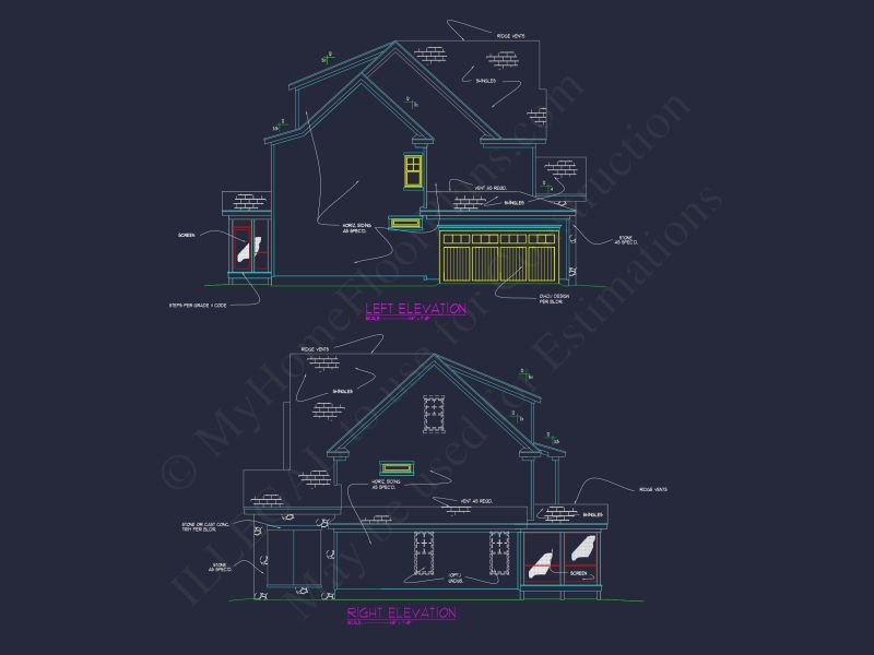 2.5 Story Craftsman house Plan with Spacious CAD Designs