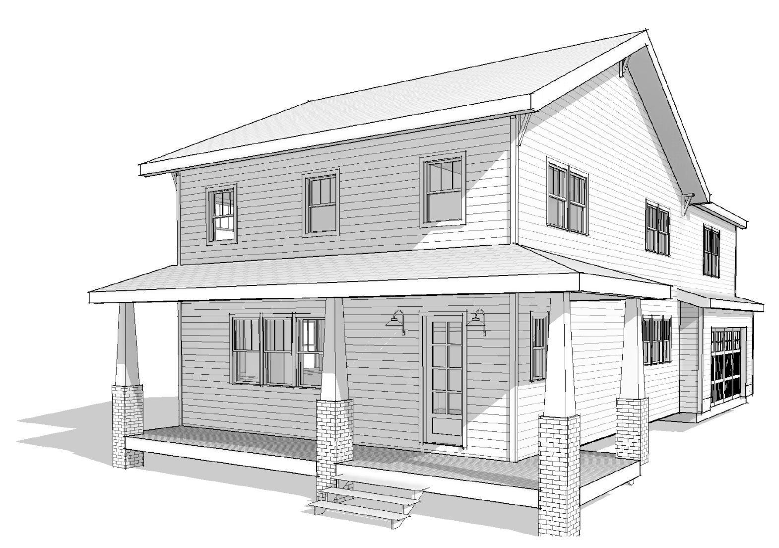 2-Story Craftsman Floor Plan