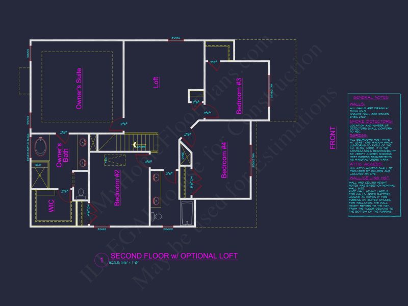 2575 SF Traditional 2-Story house Plan with 4 Beds & 3 Baths