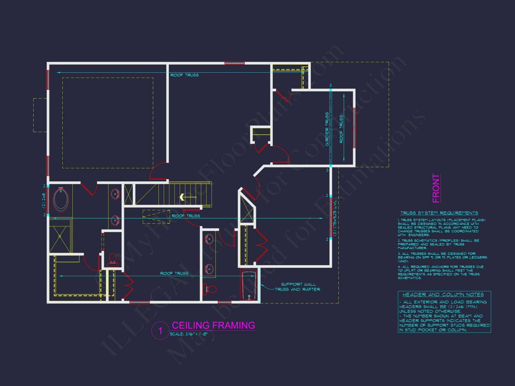 2575 SF Traditional 2-Story house Plan with 4 Beds & 3 Baths
