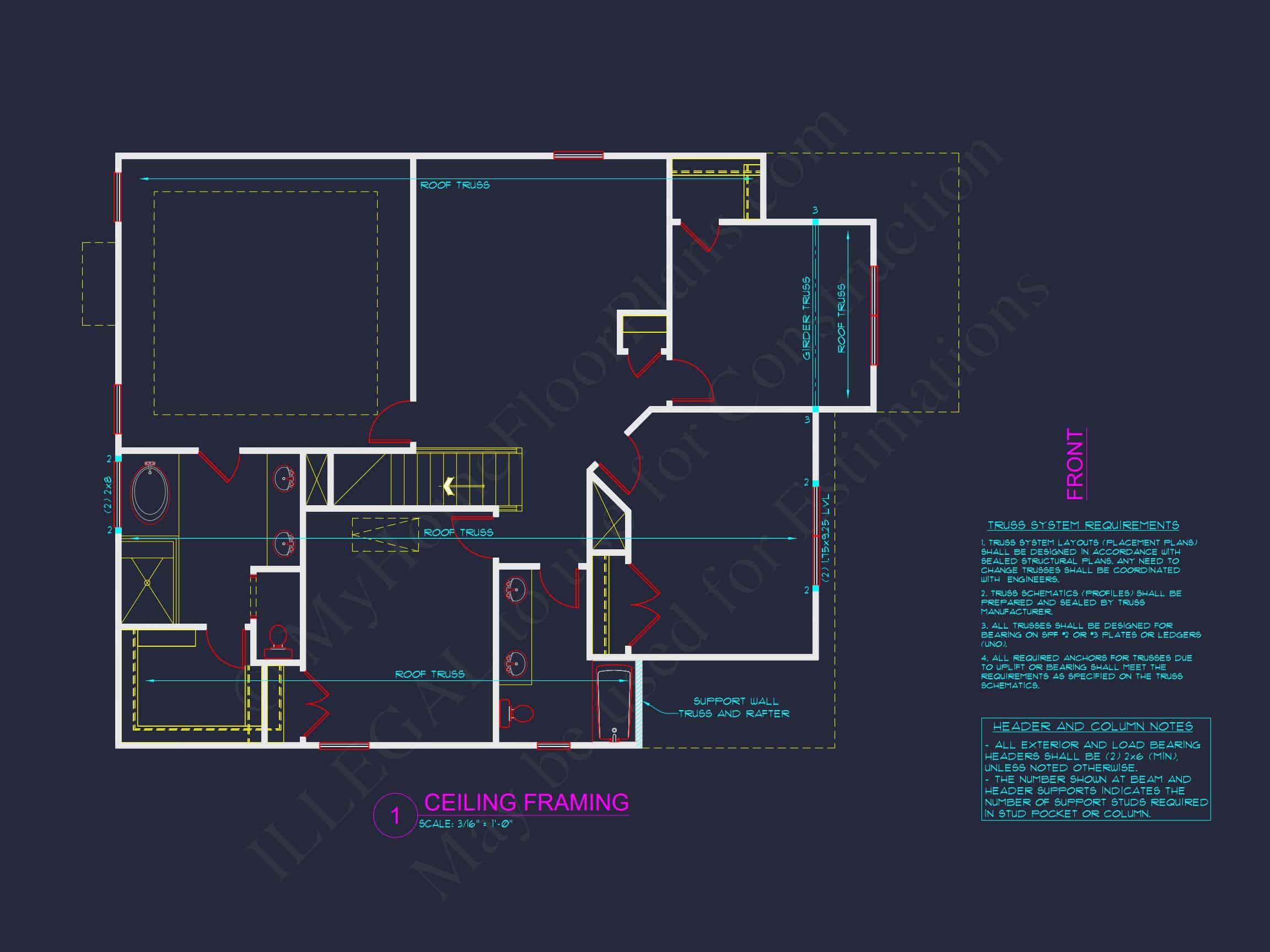 2575 SF Traditional 2-Story house Plan with 4 Beds & 3 Baths