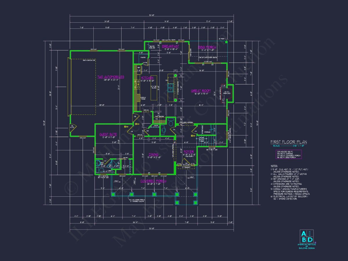 2872 SqFt 4-Bedroom Traditional house Plan & Blueprint