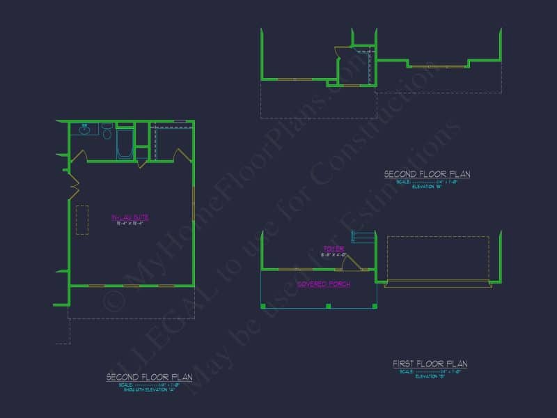 3 Bedroom house Plan with CAD Blueprints for Modern Designs