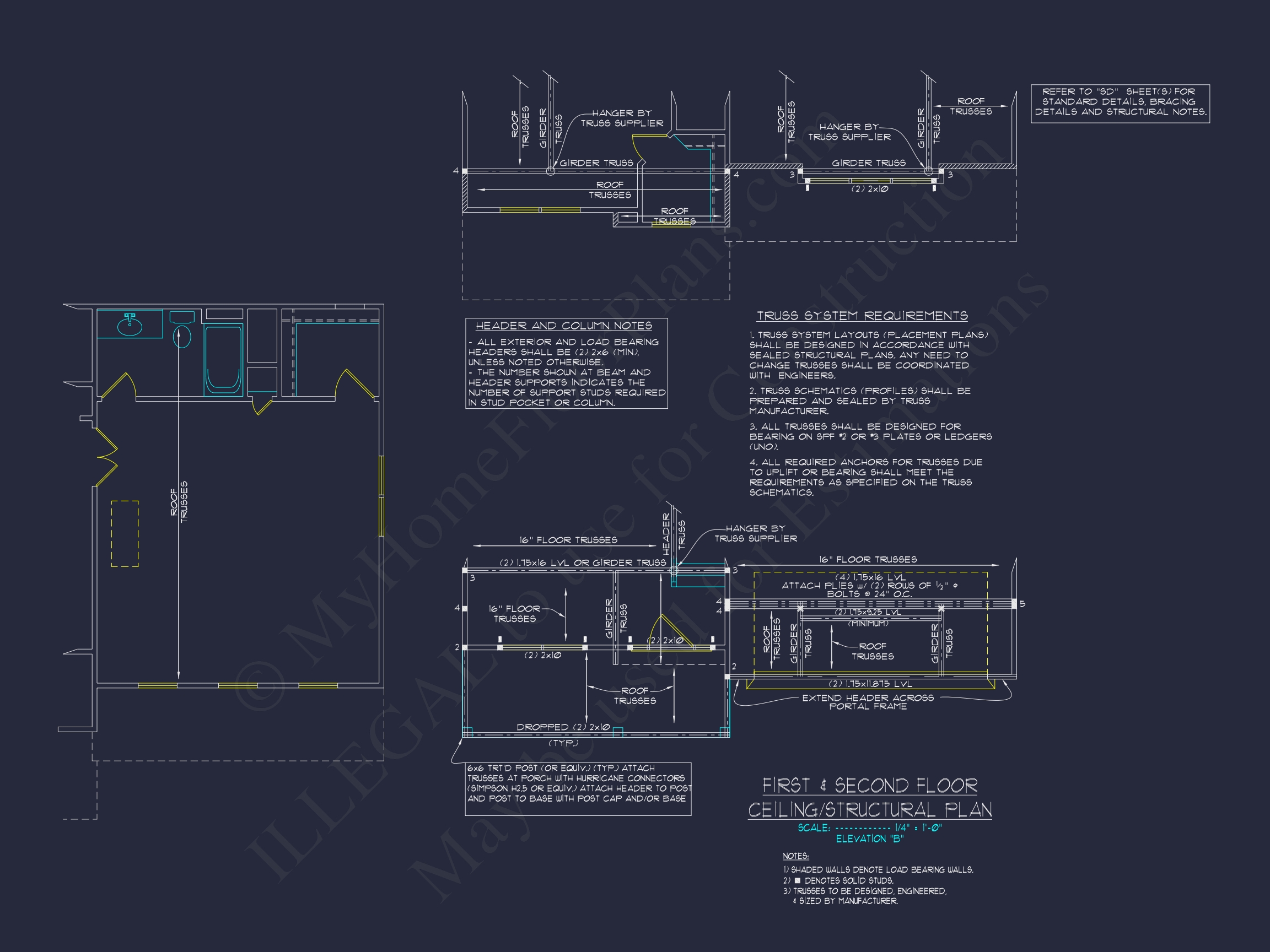 3 Bedroom Home Plan with CAD Blueprints for Modern Designs