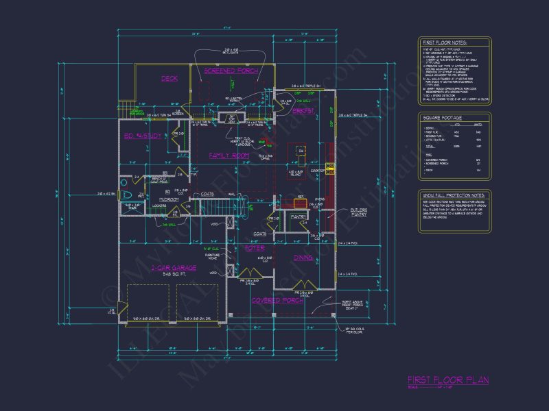 3-Bedroom house Plan with Traditional Design and CAD Blueprint