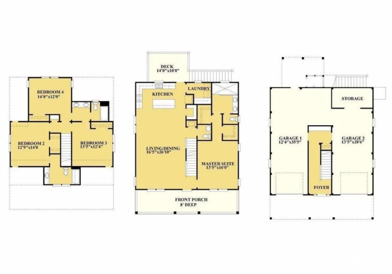 3-Story Craftsman house Plan: Floor Designs & Blueprints