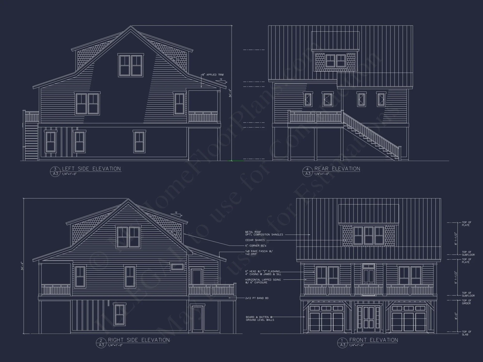 3-Story Craftsman house Plan: Floor Designs & Blueprints