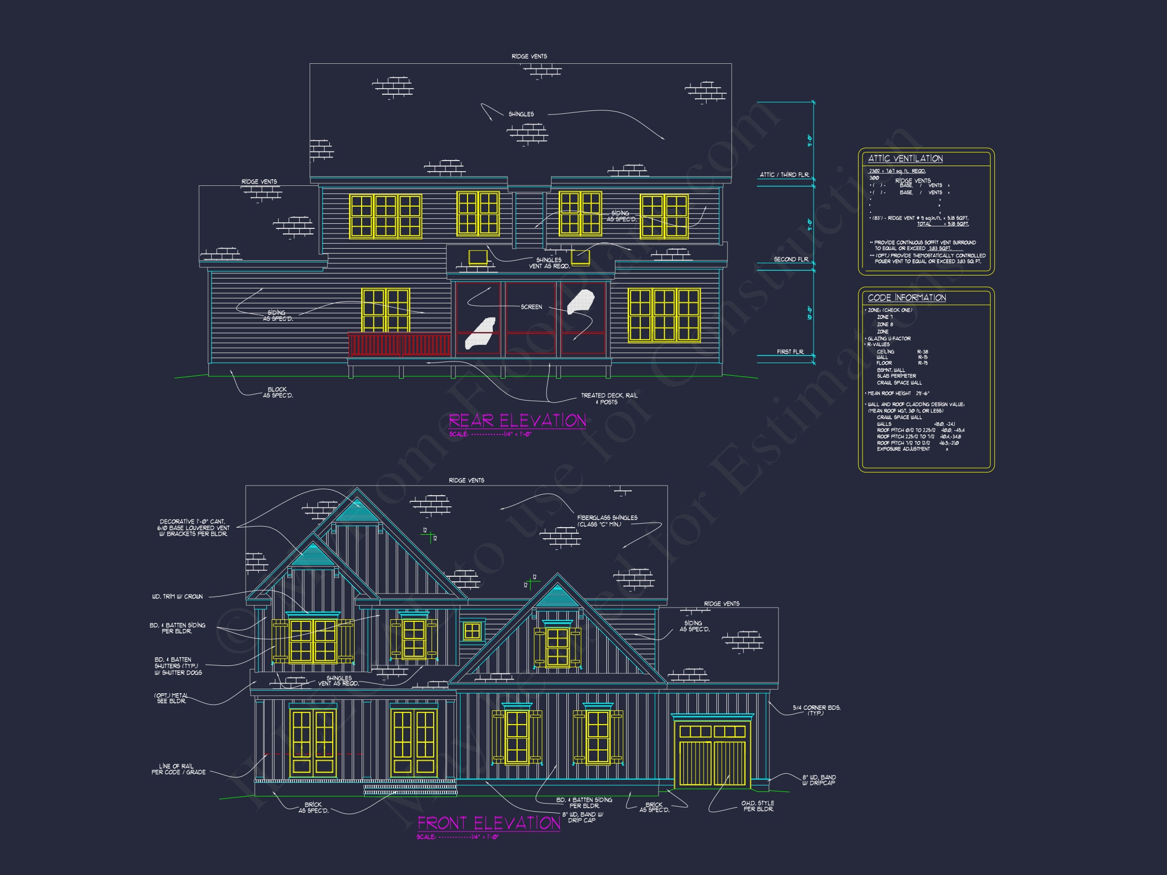 3-Story Home Plan with 5 Bedrooms,CAD Blueprints & Designs