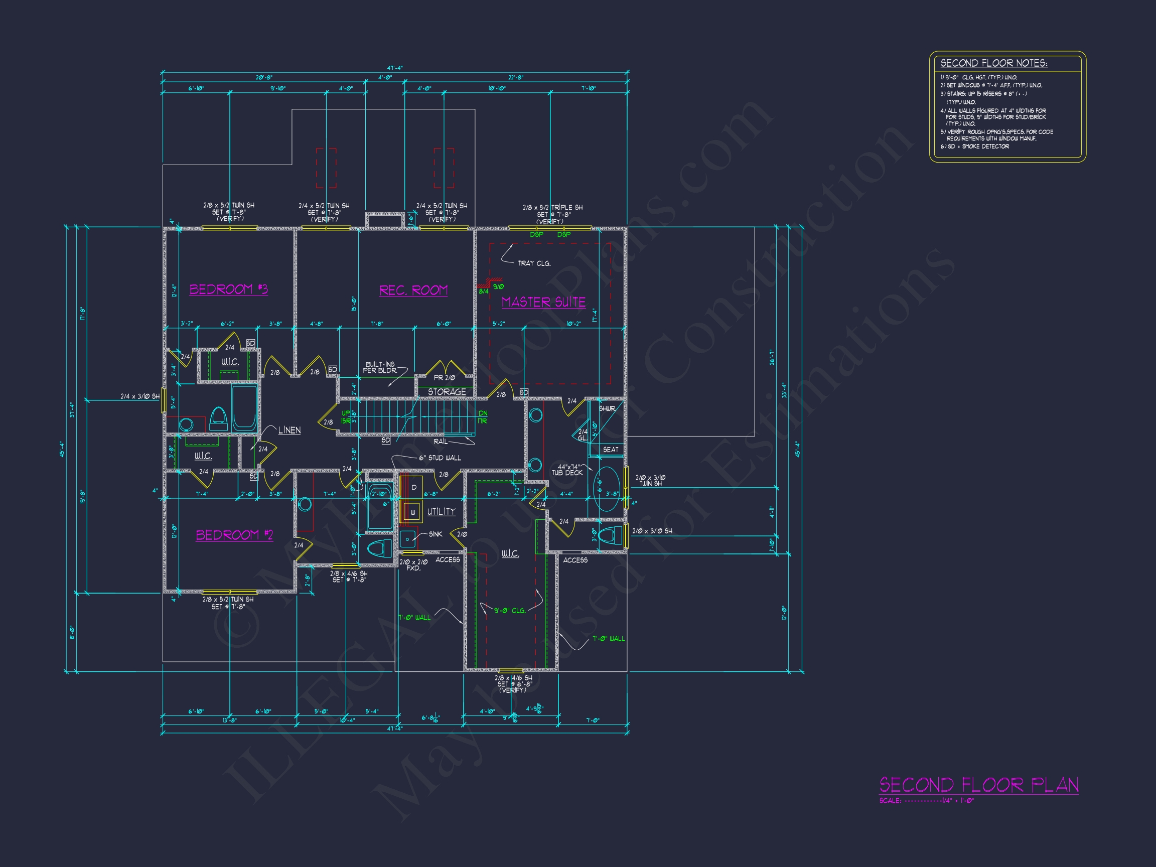 3-Story Home Plan with 5 Bedrooms,CAD Blueprints & Designs