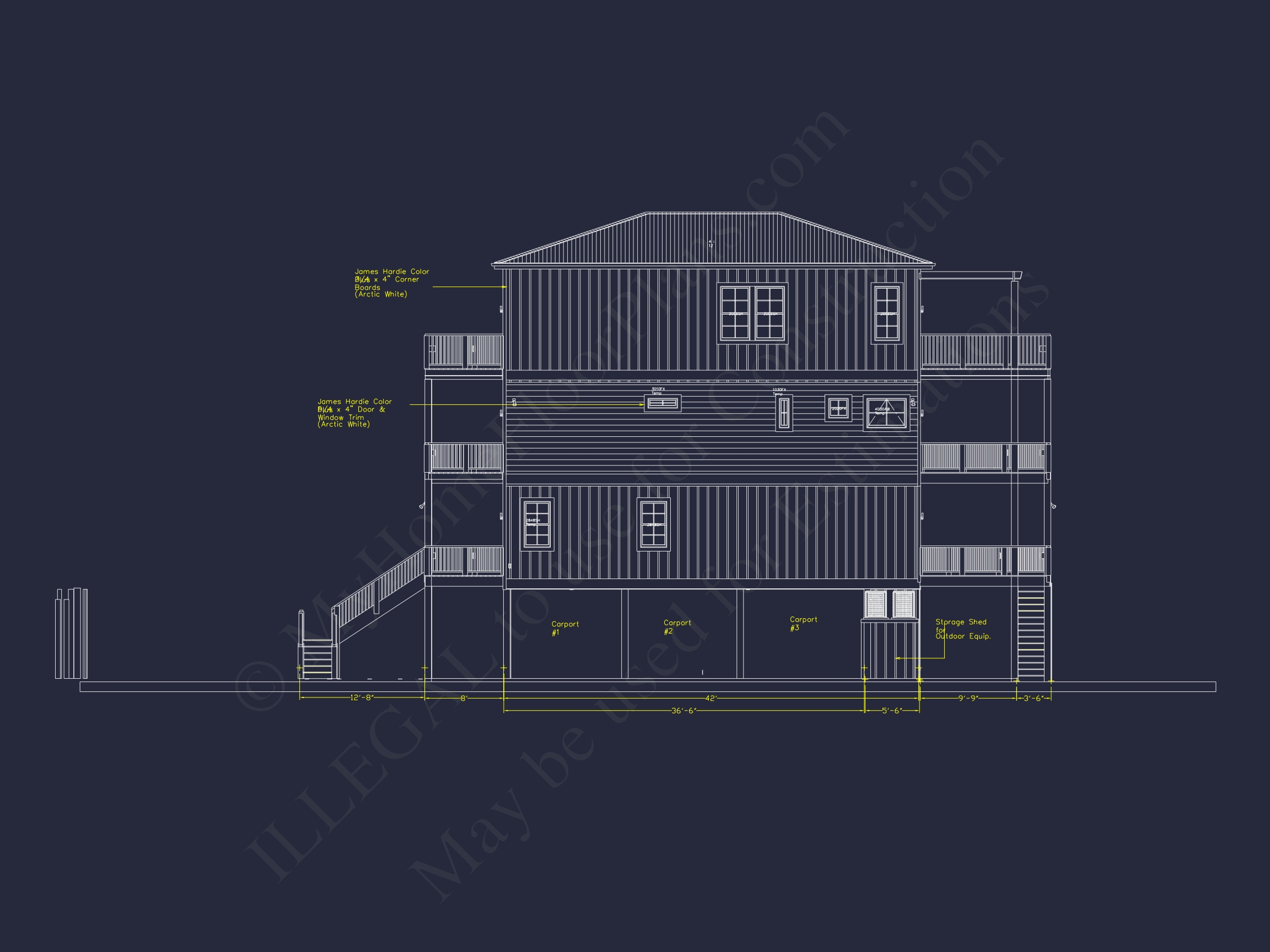 3-Story Home Plan with CAD Designs & Vaulted Ceilings