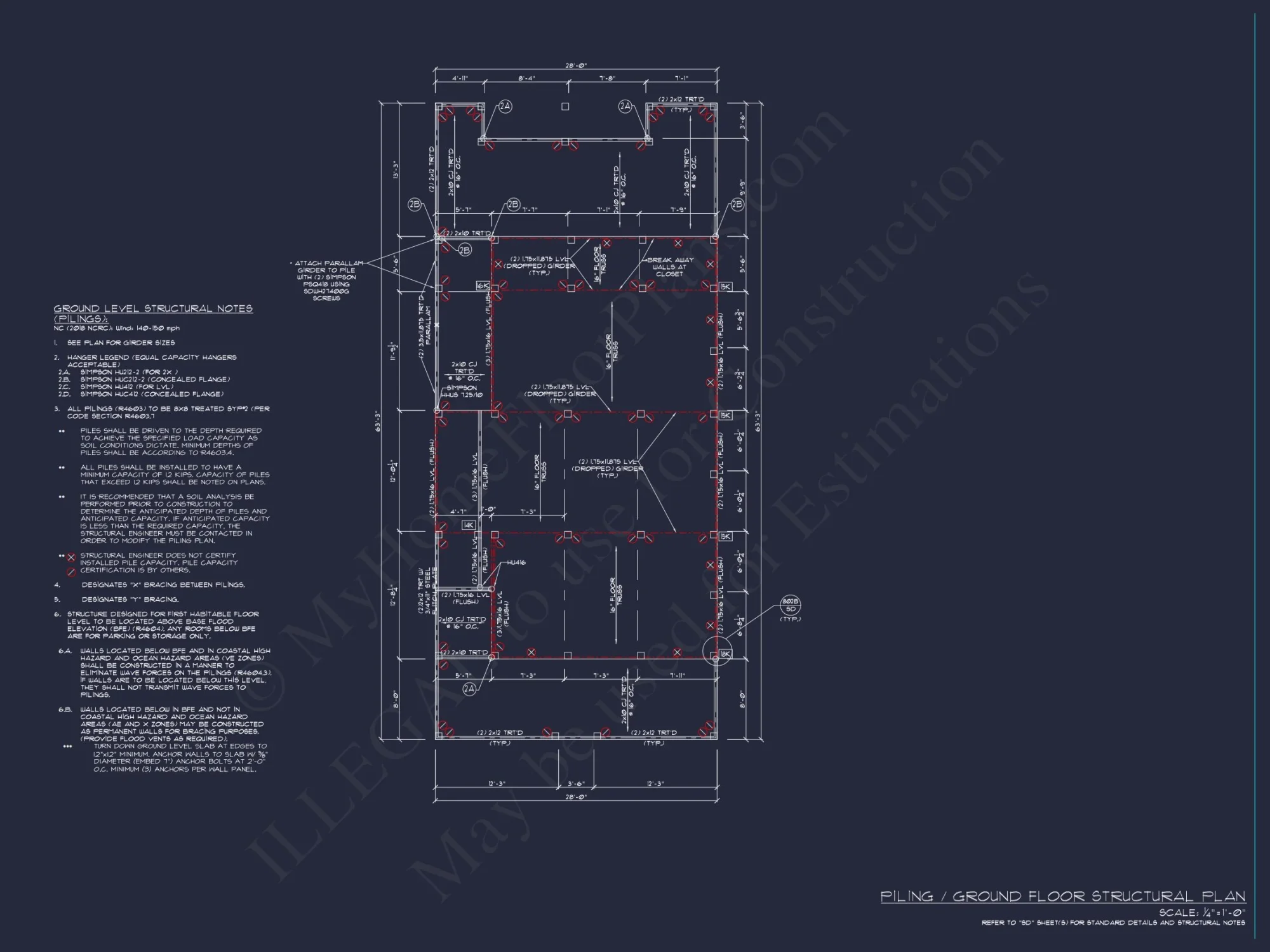 3-Story house Plan with CAD Designs & Vaulted Ceilings