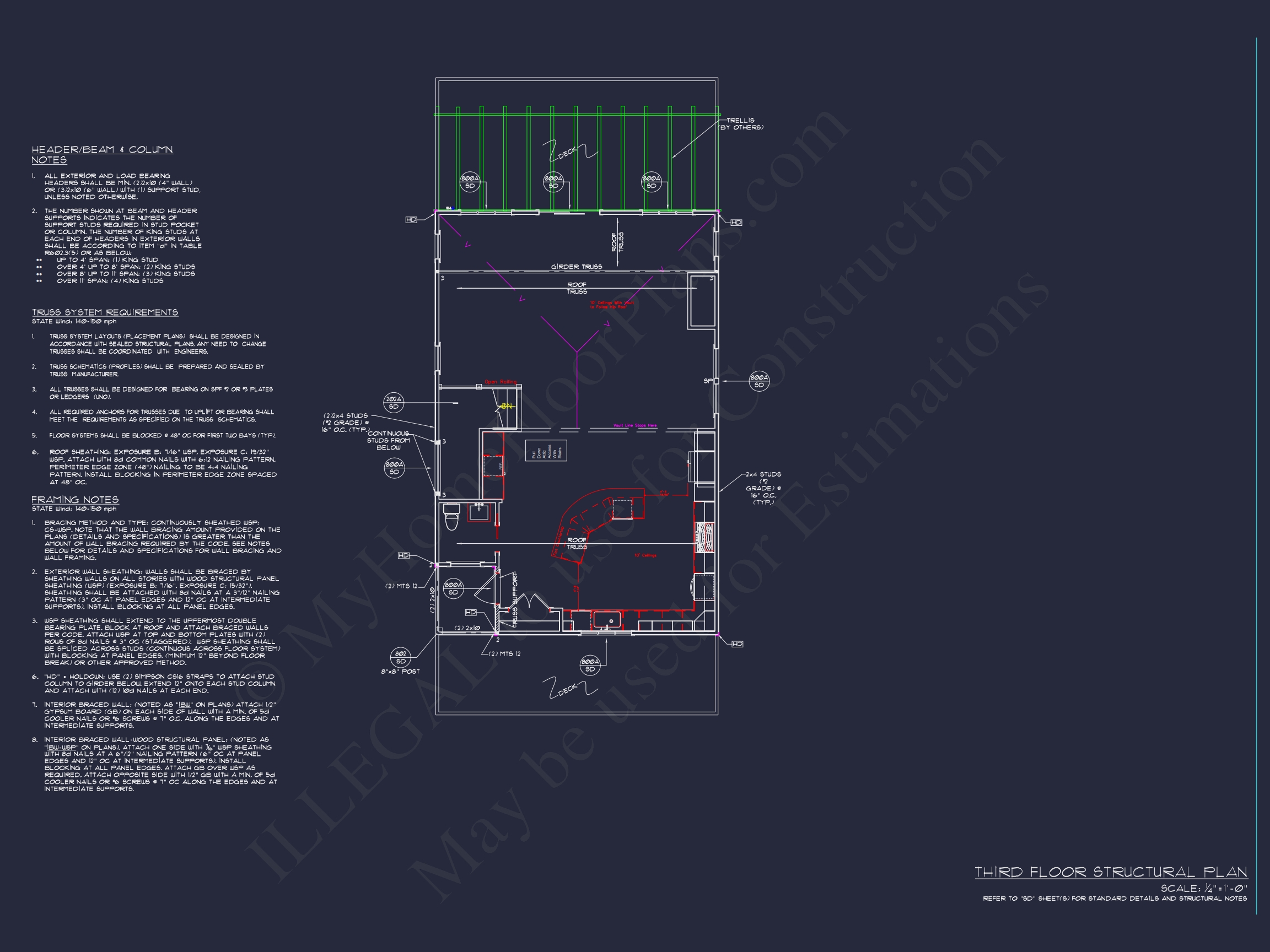 3-Story Home Plan with CAD Designs & Vaulted Ceilings