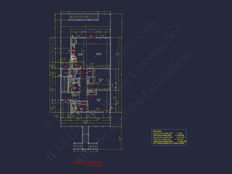3-Story house Plan with CAD Designs & Vaulted Ceilings