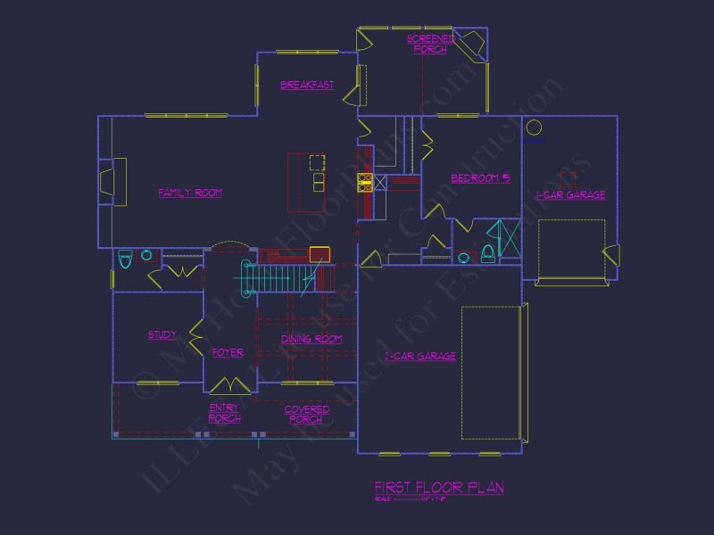 3-Story house Plan with Spacious Garage and Open Floor Plan