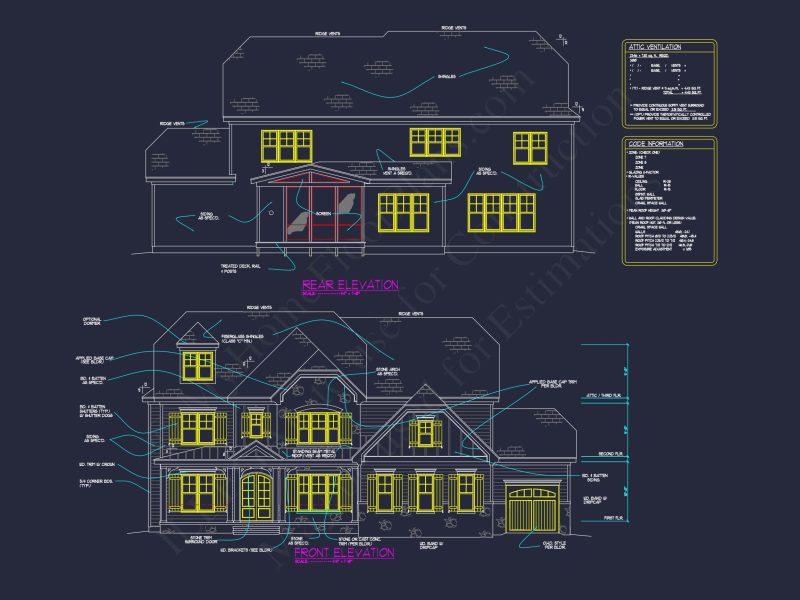 3-Story house Plan with Spacious Garage and Open Floor Plan