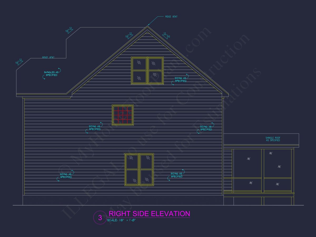 3-Story Modern Craftsman house Floor Plan and Blueprint Design