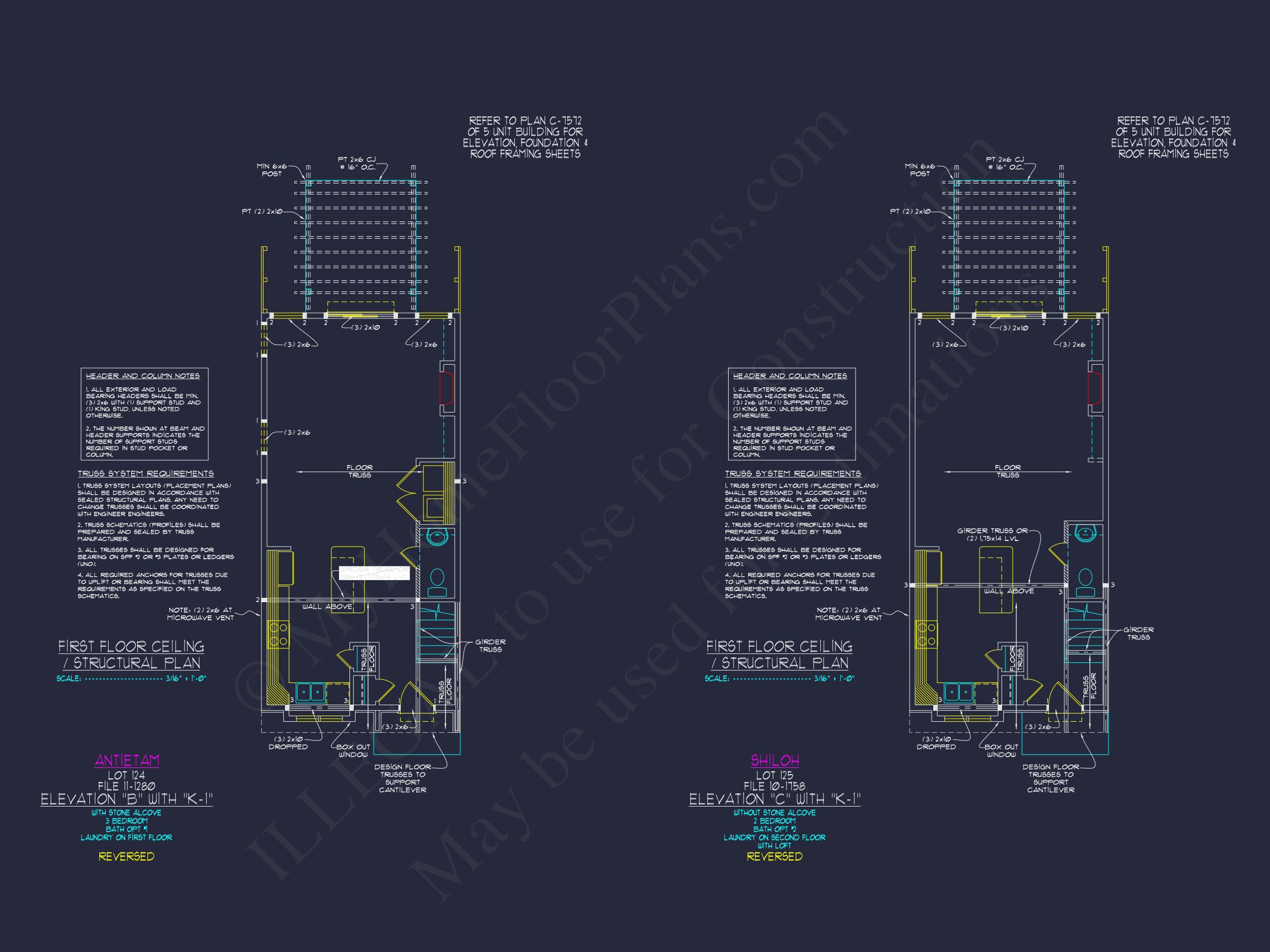 3-Bedroom Townhome Designs with Detailed Floor Plans and CAD