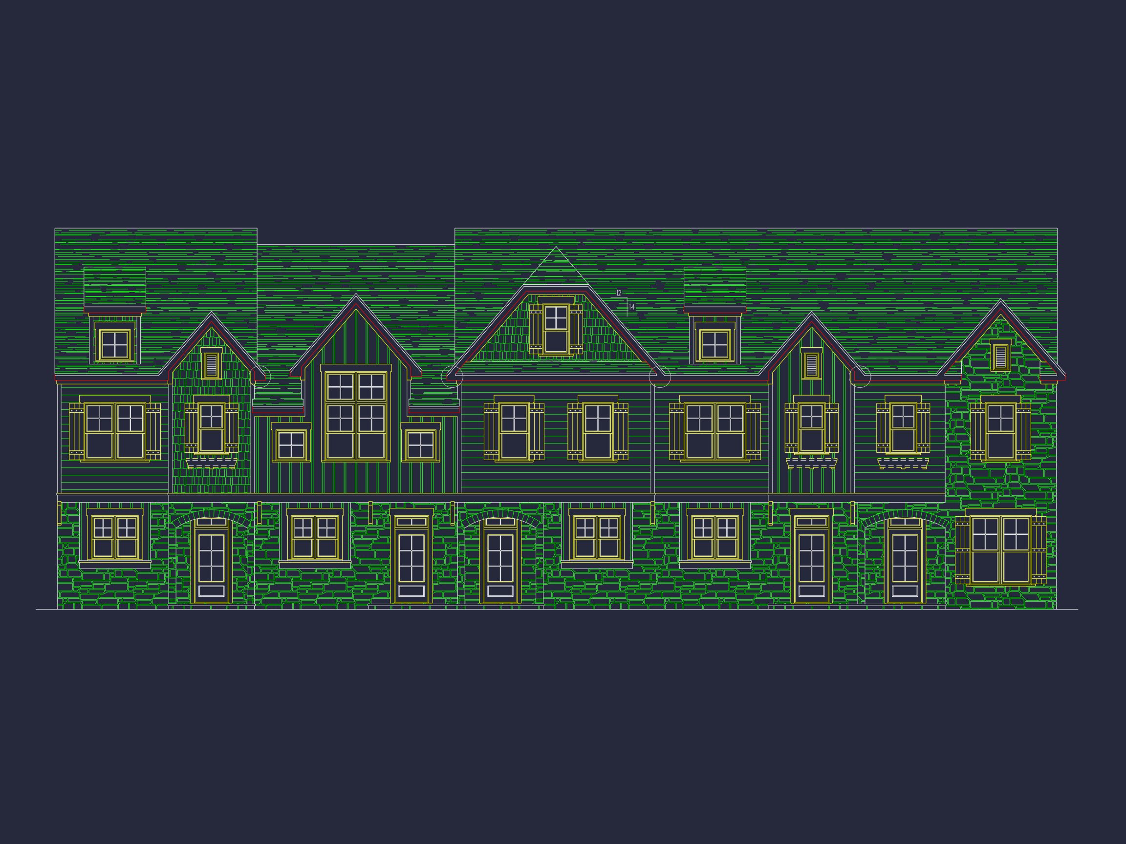 3-Bedroom Townhome Designs with Detailed Floor Plans and CAD