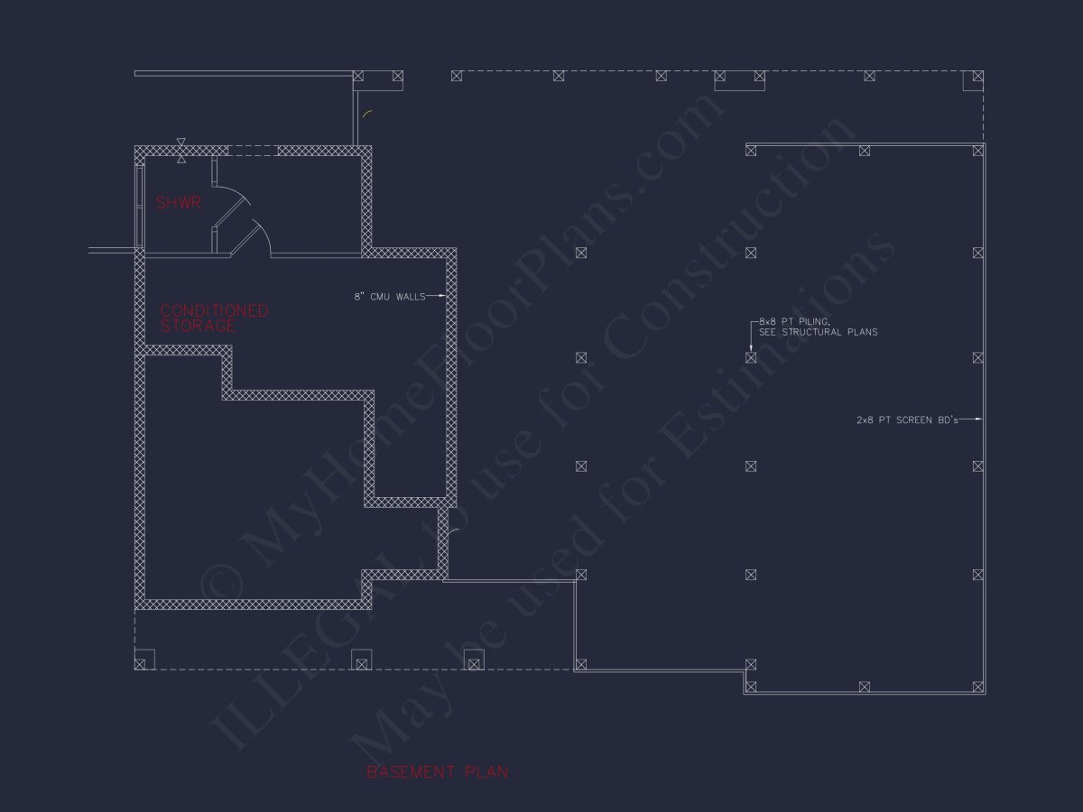4-Bedroom Coastal house Plan with 2 Floors and Open Design