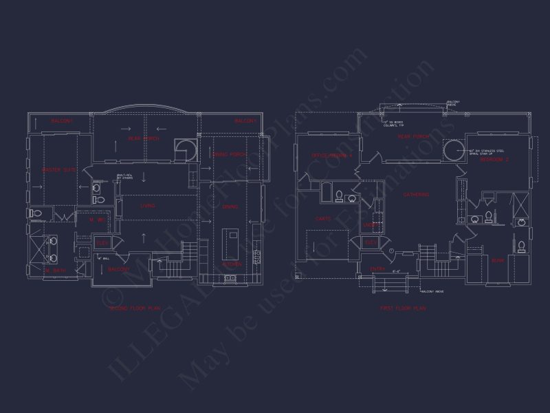 4-Bedroom Coastal house Plan with 2 Floors and Open Design
