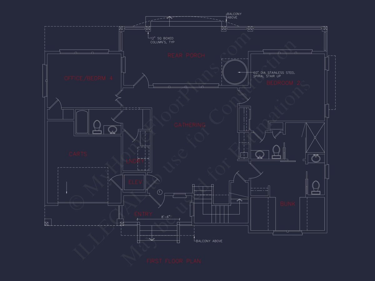 4-Bedroom Coastal house Plan with 2 Floors and Open Design