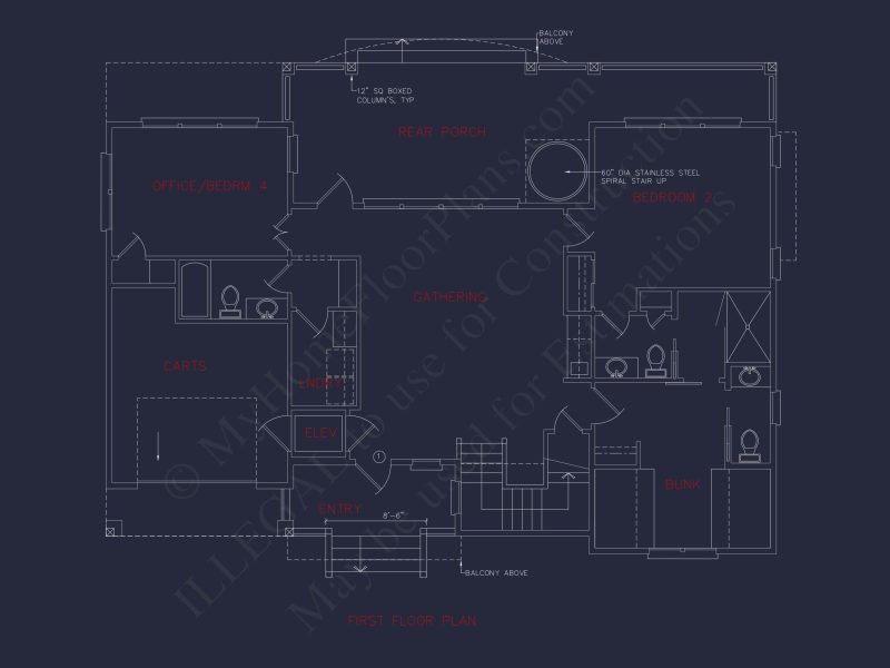 4-Bedroom Coastal house Plan with 2 Floors and Open Design