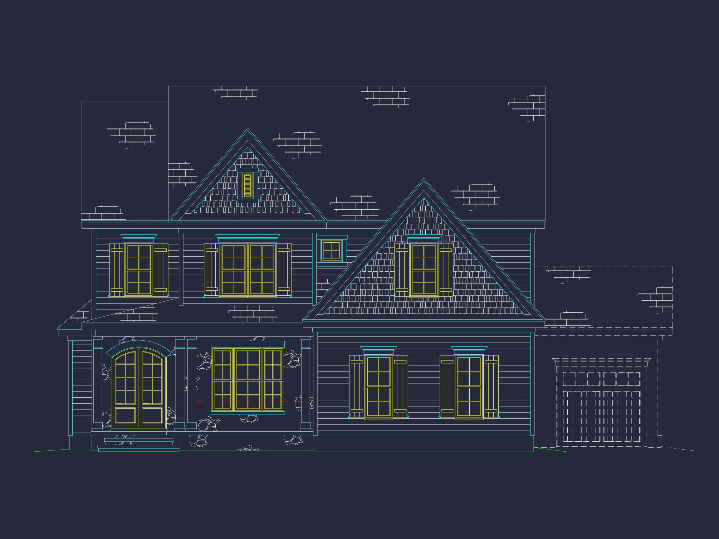 4-Bedroom house Plan with 3 Floors,Blueprint & CAD Designs