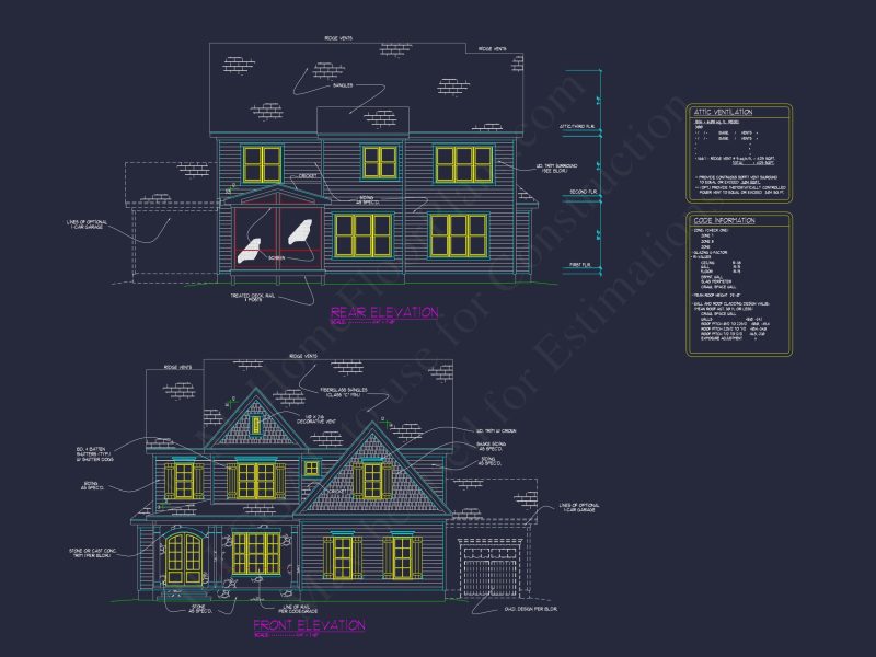 4-Bedroom house Plan with 3 Floors, Blueprint & CAD Designs